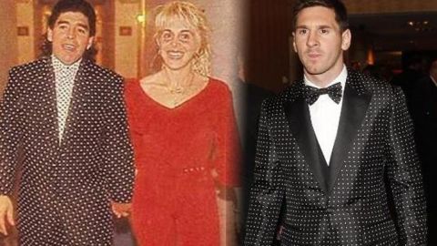 Leo Messi rinde tributo a Maradona con su traje de lunares