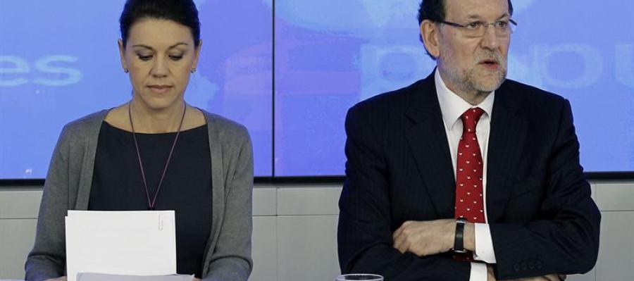 Cospedal y Rajoy, durante la reunión Cospedal y Rajoy, durante la reunión