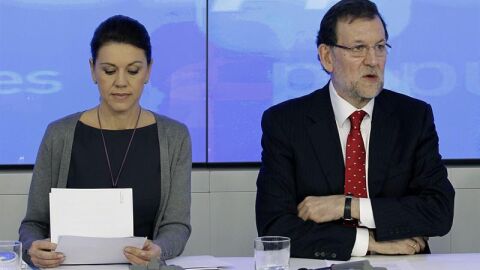 Cospedal y Rajoy, durante la reuni&oacute;n
