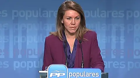María Dolores de Cospedal, en rueda de prensa en la sede del PP María Dolores de Cospedal, en rueda de prensa en la sede del PP
