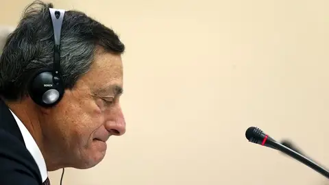 Mario Draghi durante la rueda de prensa Mario Draghi durante la rueda de prensa