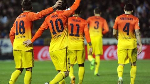 Leo Messi celebra un gol
