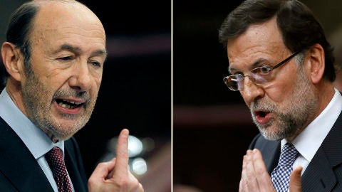 Rubalcaba y Rajoy en el debate sobre el estado de la naci&oacute;n