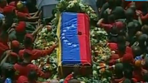 El cortejo f&uacute;nebre de Hugo Ch&aacute;vez