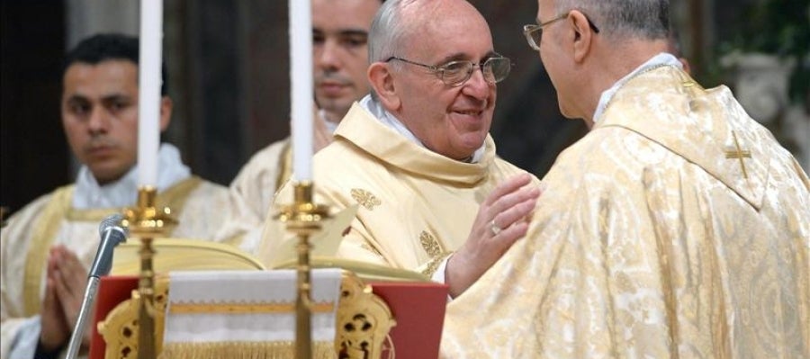 El papa Francisco durante su primera misa como sumo pontífice en la Capilla Sixtina El papa Francisco durante su primera misa como sumo pontífice en la Capilla Sixtina