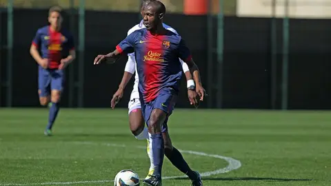 Eric Abidal, en el amistoso ante el Istres Eric Abidal, en el amistoso ante el Istres