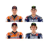 Pedrosa, Lorenzo, Márquez y Rossi Pedrosa, Lorenzo, Márquez y Rossi