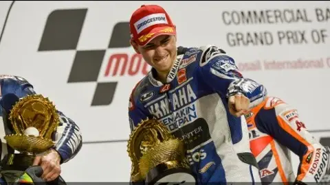 Jorge Lorenzo en el podio de Qatar Jorge Lorenzo en el podio de Qatar