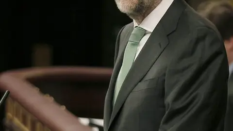 El presidente del Gobierno, Mariano Rajoy, durante su comparecencia en el pleno El presidente del Gobierno, Mariano Rajoy, durante su comparecencia en el pleno