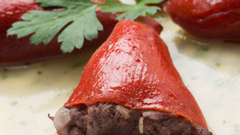 Pimientos rellenos de morcilla