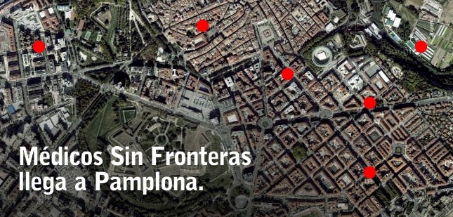 Pamplona en la Onda 22/05: "Pamplona Sin Fronteras" es la campaña que intenta dar a conocer la labor que Médicos Sin Fronteras realiza en 68 países del mundo y que propone, a través de una treintena de actividades, una ruta para la acción humanitaria desde hoy hasta el próximo 2 de junio Pamplona en la Onda 22/05: "Pamplona Sin Fronteras" es la campaña que intenta dar a conocer la labor que Médicos Sin Fronteras realiza en 68 países del mundo y que propone, a través de una treintena de actividades, una ruta para la acción humanitaria desde hoy hasta el próximo 2 de junio