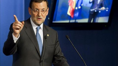 Mariano Rajoy habla en Bruselas