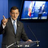 Mariano Rajoy habla en Bruselas