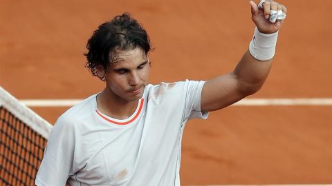 Rafa Nadal celebra su triunfo sobre Wawrinka