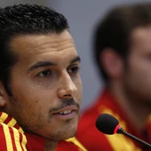 Pedro junto a Mata en rueda de prensa Pedro junto a Mata en rueda de prensa