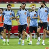 Entrenamiento de la selección española en la Copa Confederaciones