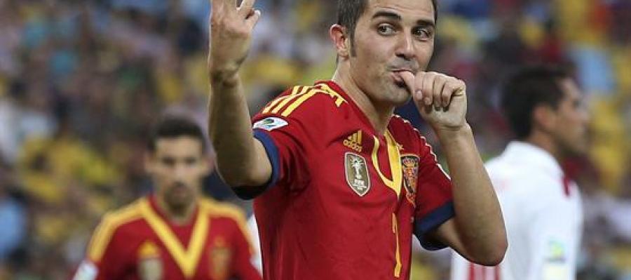 David Villa celebra uno de sus goles ante Tahití David Villa celebra uno de sus goles ante Tahití