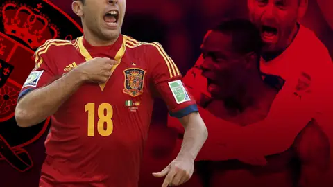 Escudos goles, España - Italia Escudos goles, España - Italia
