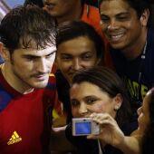 Iker Casillas, con la selección en Brasil