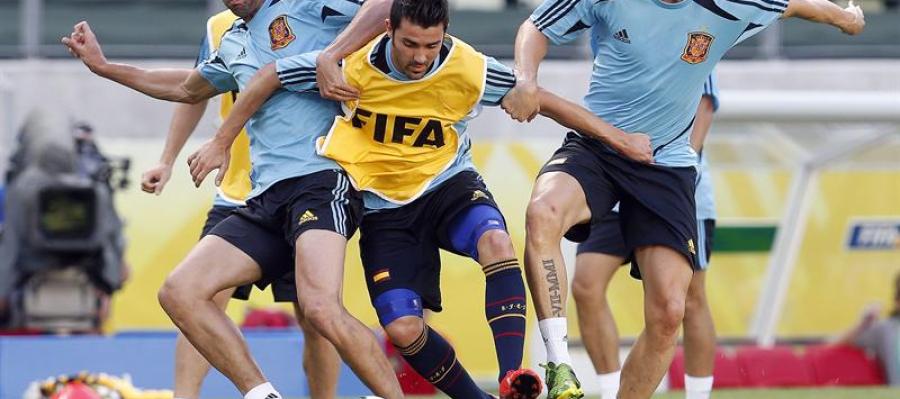 La selección española en un entrenamiento La selección española en un entrenamiento