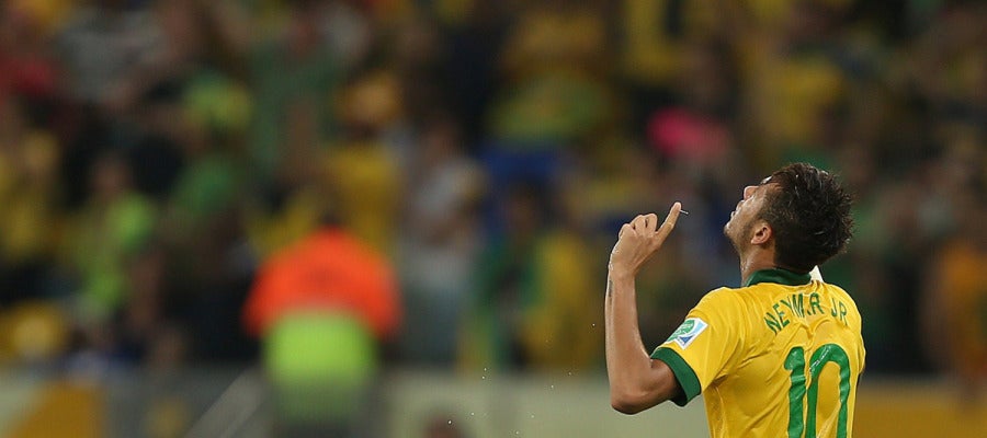 Neymar celebra su gol ante España Neymar celebra su gol ante España