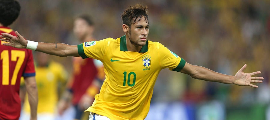 Neymar celebra su gol ante España Neymar celebra su gol ante España