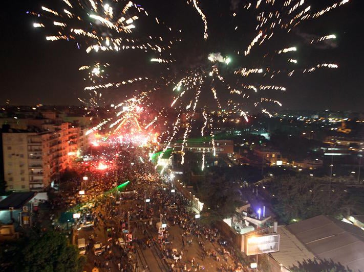 Fuegos artificiales por la caída de Mohamed Mursi Fuegos artificiales por la caída de Mohamed Mursi