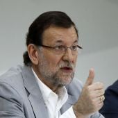 Mariano Rajoy durante una conferencia
