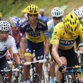 Nairo Quintana, Alberto Contador y Christopher Froome durante el ascenso