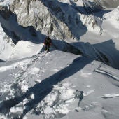 Uno de los montañeros en una escalada al K2