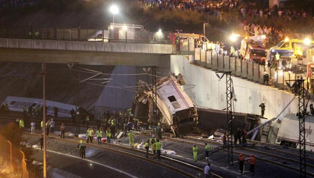 Accidente de tren cerca de Santiago de Compostela