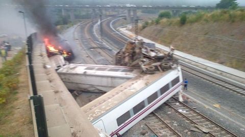 Accidente ferroviario en Santiago de Compostela