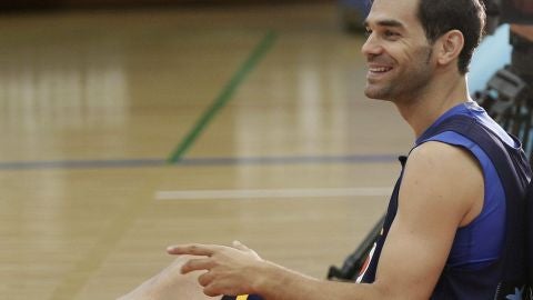 Jos&eacute; Manuel Calder&oacute;n, en un entrenamiento con la selecci&oacute;n espa&ntilde;ola