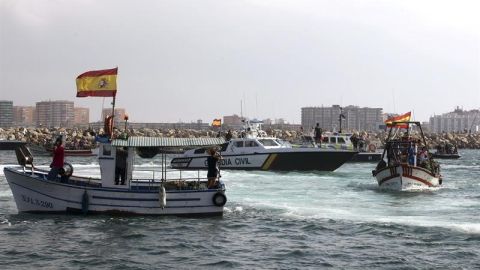 Pesqueros espa&ntilde;oles protestando en Gibraltar