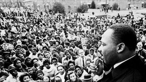 Martin Luther King durante un discurso