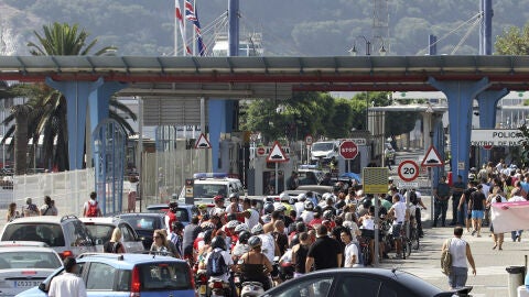 La frontera entre Espa&ntilde;a y Gibraltar