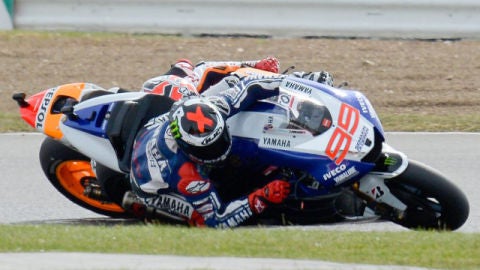 Jorge Lorenzo y Marc M&aacute;rquez durante el GP de Gran Breta&ntilde;a