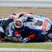Jorge Lorenzo y Marc Márquez durante el GP de Gran Bretaña