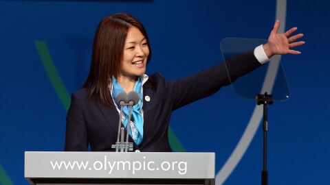 Mami Sato, durante la presentaci&oacute;n de Tokio. 