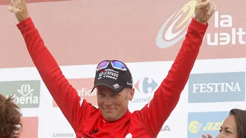 El estadounidense Chris Horner, en el podium El estadounidense Chris Horner, en el podium