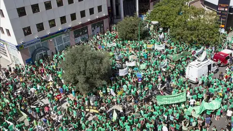 Concentración de los convocantes de la huelga en el sector de la enseñanza de Baleares Concentración de los convocantes de la huelga en el sector de la enseñanza de Baleares