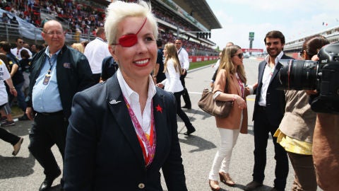 Mar&iacute;a de Villota, en el circuito de Catalu&ntilde;a