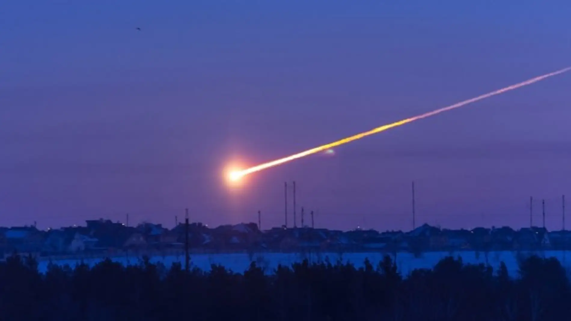 Imagen del meteorito de Cheliábinsk.