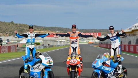 Vi&ntilde;ales, M&aacute;rquez y Pol Espargar&oacute;, campeones del mundo del Mundial 2013