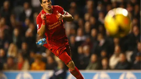 Luis Suárez celebra un gol ante el Tottenham Luis Suárez celebra un gol ante el Tottenham