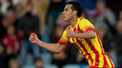 Pedro celebra uno de sus goles ante el Getafe Pedro celebra uno de sus goles ante el Getafe