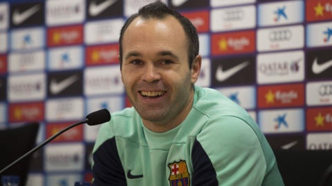 Andr&eacute;s Iniesta en rueda de prensa