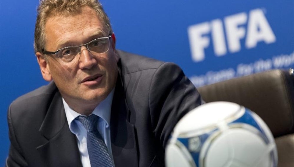El secretario general de la FIFA, Jérôme Valcke, en un acto