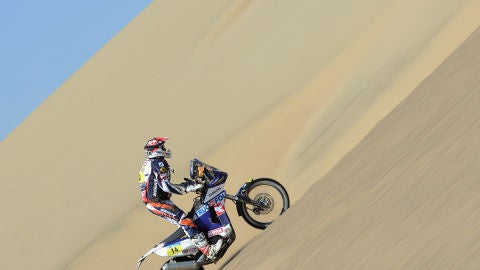 Duclos, en una etapa del Dakar