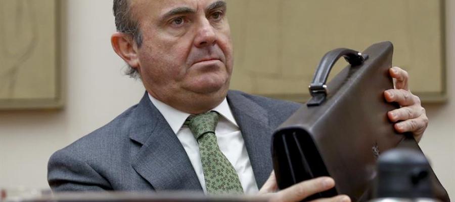 De Guindos en una comparecendia pública De Guindos en una comparecendia pública
